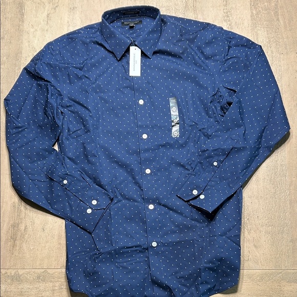 Banana Republic Other - Banana Republic Navy Polka Dot Button Down Shirt